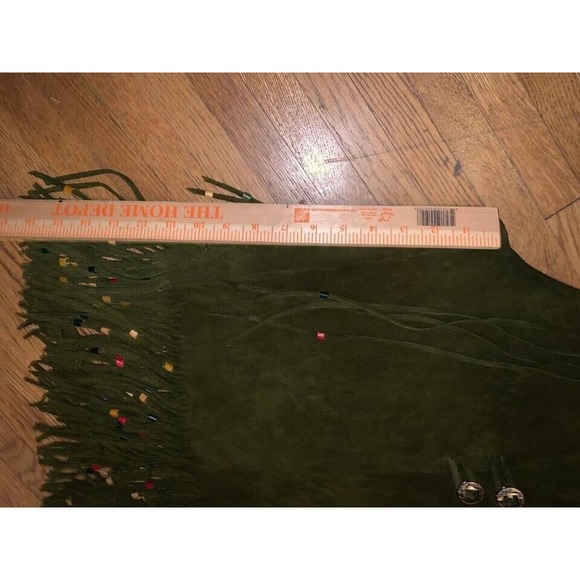 Vintage/ Retro / Groovy Handmade Leather Vest With Fringe , Concho’s & Beads - Picture 13 of 16